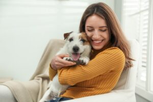 Northern VA Dog sitter holding jack Russell 